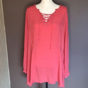 Torrid long sleeve blouse size 1 orange